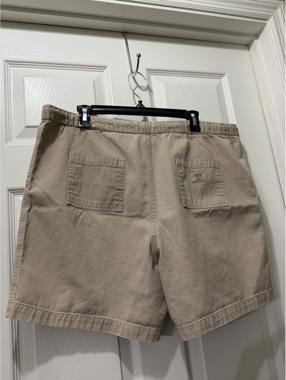 Blassport Khaki Elastic Waist Shorts 14 - Picture 3 of 4